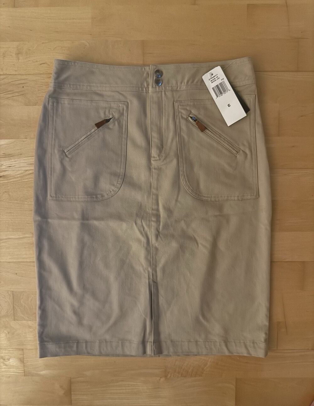 NWT Lauren Ralph Lauren Womens Biege Cotton Spandex Stretch Mini Skirt Safari 6